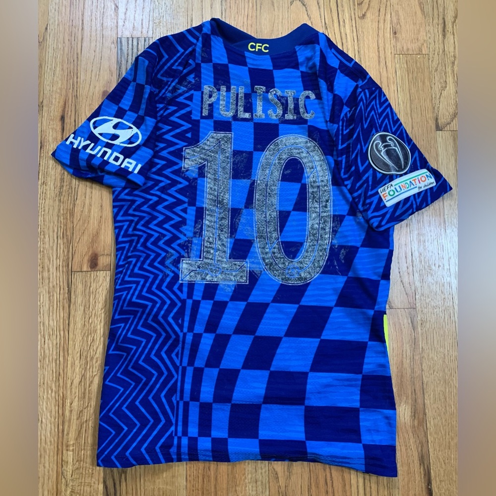 Christian Pulisic #10 Chelsea FC 2021/22 Home Jersey - Nike Men's Small And Flag